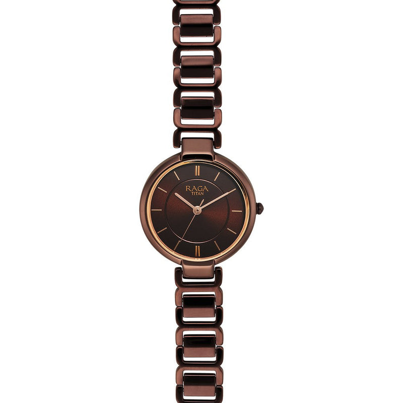 Titan Raga Delight Brown Dial Analog Metal Strap watch for Women