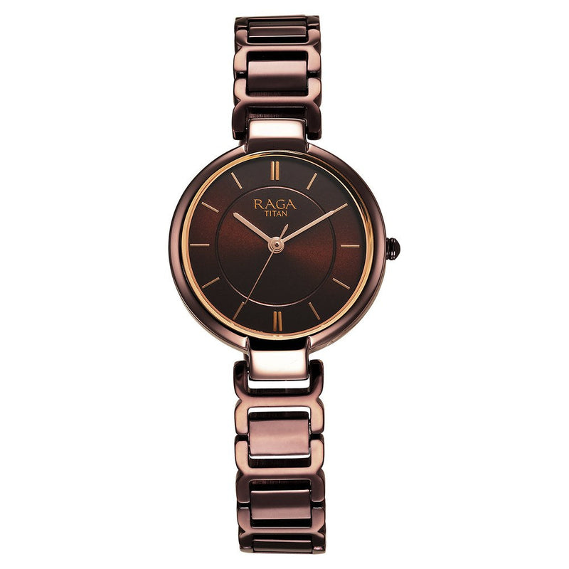 Titan Raga Delight Brown Dial Analog Metal Strap watch for Women