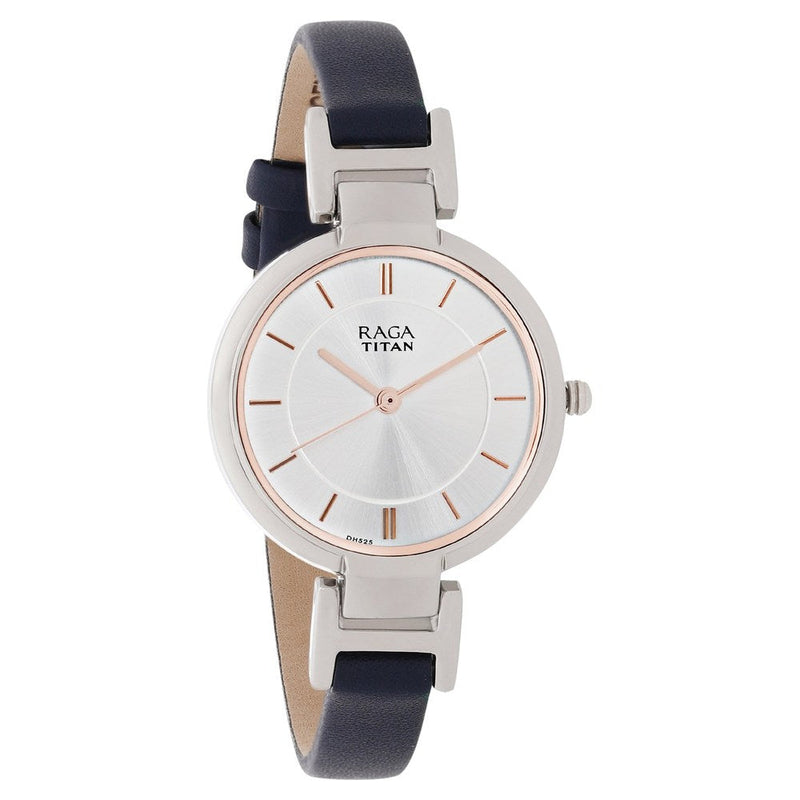 Titan Raga Viva White Dial Analog Leather Strap watch for Women