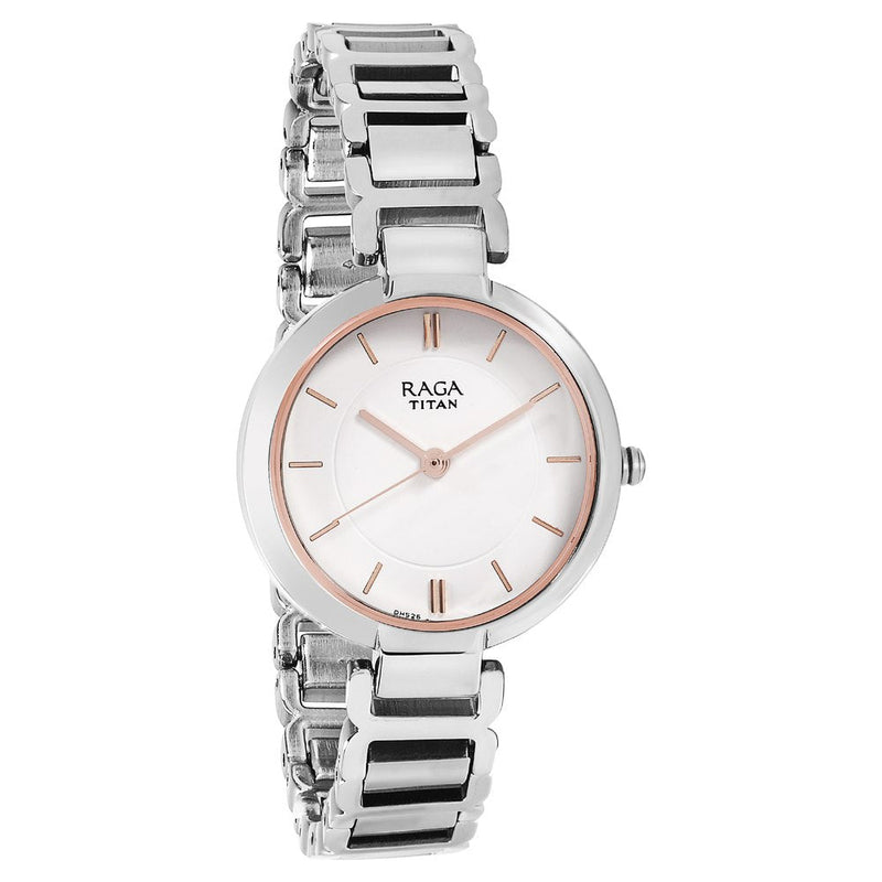 Titan Raga Viva White Dial Analog Metal Strap watch for Women