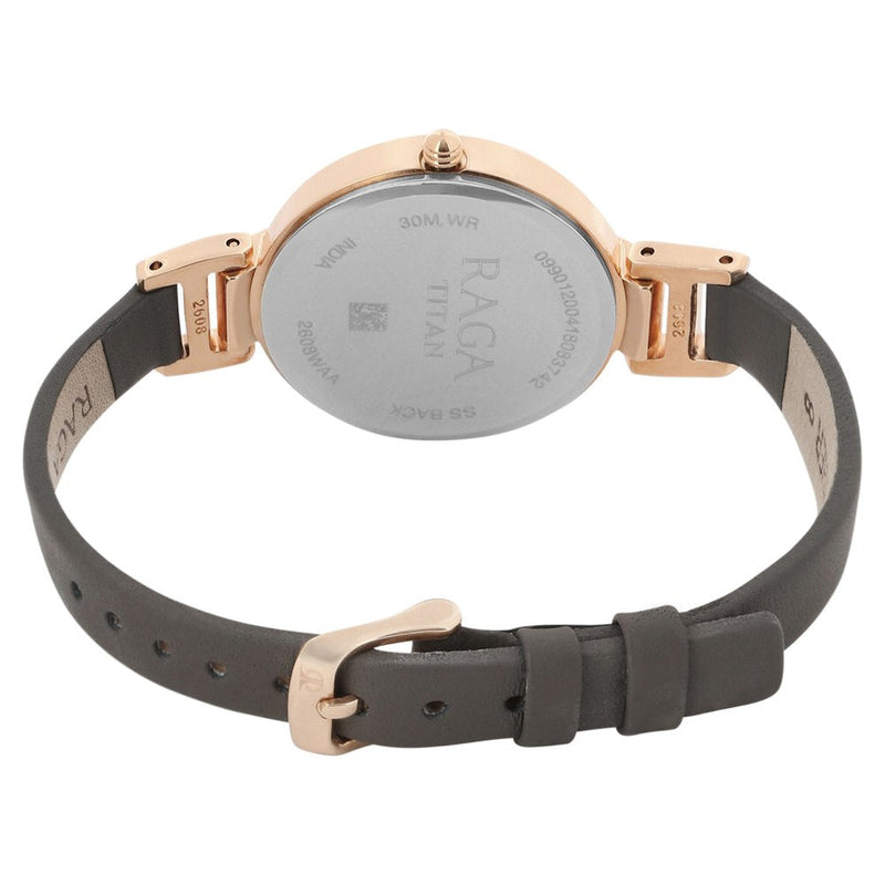 Titan Raga Viva Rose Gold Dial Analog Leather Strap watch for Women