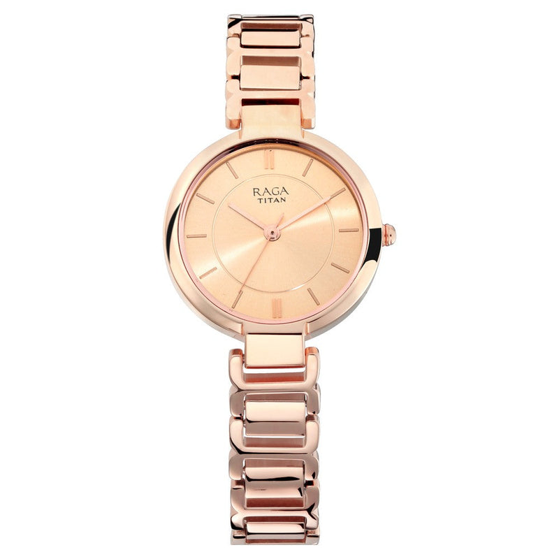 Titan Raga Viva Rose Gold Dial Women Watch With Metal Strap