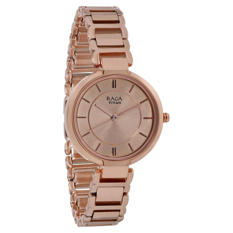 Titan Raga Viva Rose Gold Dial Women Watch With Metal Strap