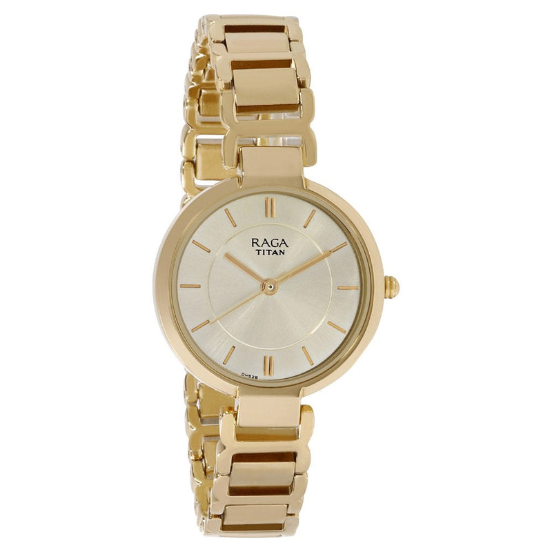 Titan Raga Viva Champagne Dial Women Watch With Metal Strap