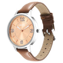 Titan Trendsetters Light Rose Gold Dial Analog Leather Strap watch for Women