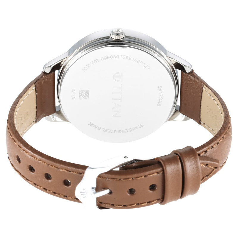 Titan Trendsetters Light Rose Gold Dial Analog Leather Strap watch for Women