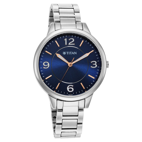 Titan Trendsetters Blue Dial Women Watch With Stainless Steel Strap