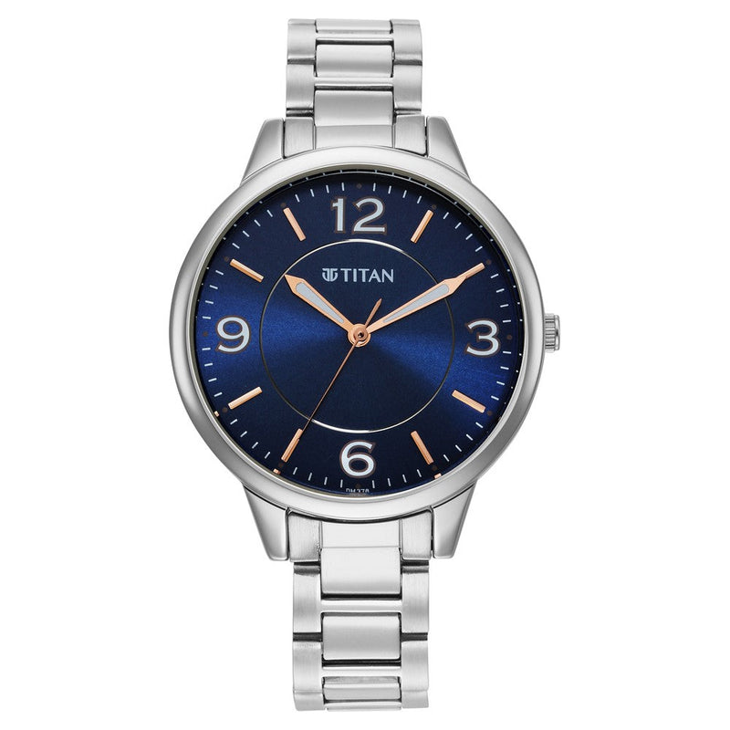 Titan Trendsetters Blue Dial Women Watch With Stainless Steel Strap