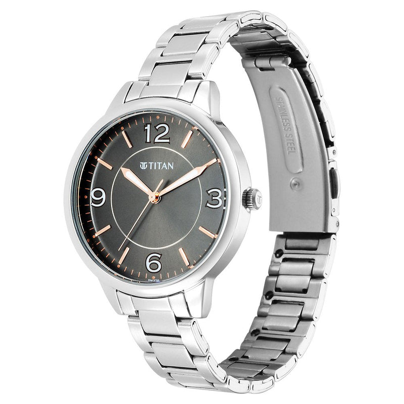 Titan Urban Anthracite Dial Analog Metal Strap watch for Women