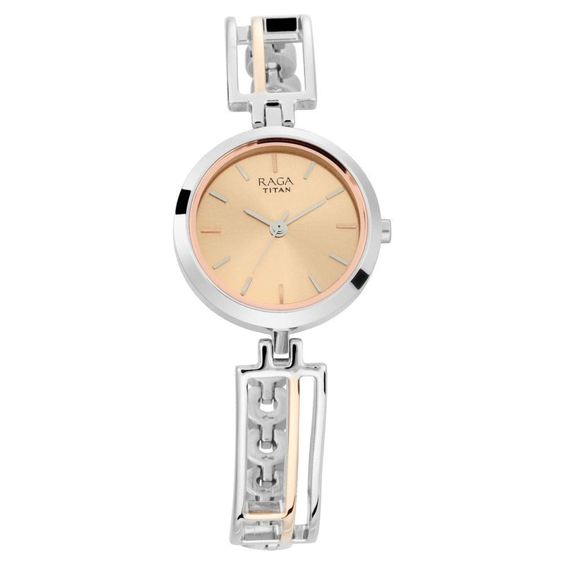 Titan Raga Viva Rose Gold Dial Women Watch With Metal Strap