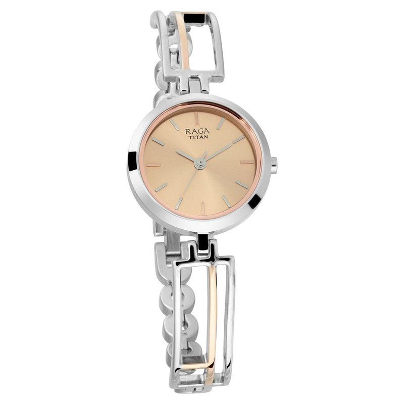 Titan Raga Viva Rose Gold Dial Women Watch With Metal Strap