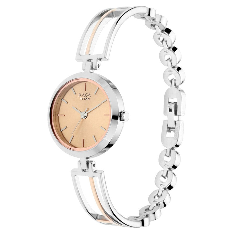 Titan Raga Viva Rose Gold Dial Women Watch With Metal Strap