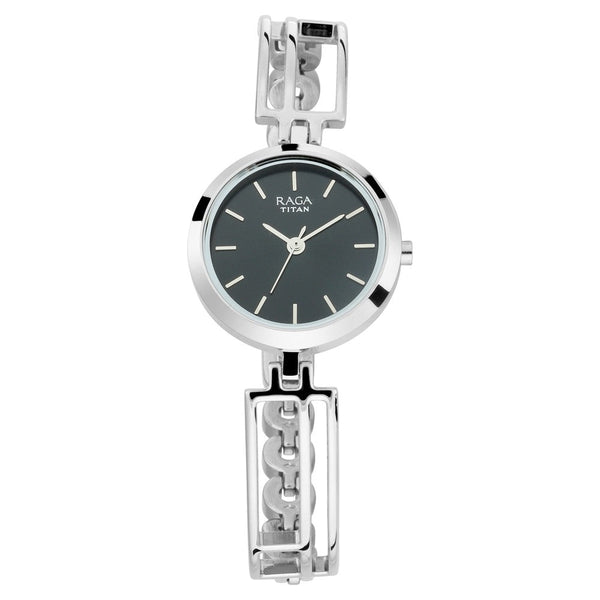 Titan Raga Viva Black Dial Analog Metal Strap Watch for Women