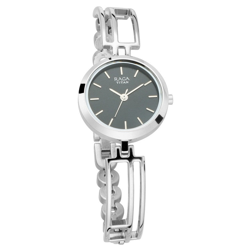 Titan Raga Viva Black Dial Analog Metal Strap Watch for Women