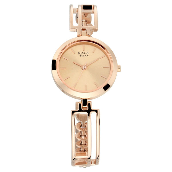 Titan Raga Viva Rose Gold Metal Analog Strap Watch for Women