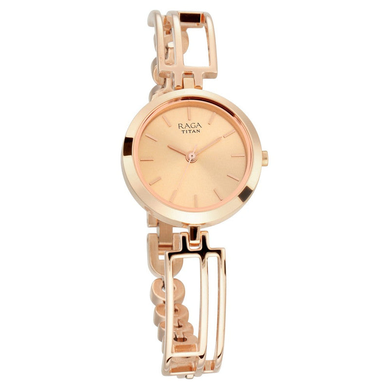 Titan Raga Viva Rose Gold Metal Analog Strap Watch for Women