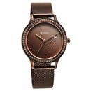 Titan Purple Glam It Up Brown Dial Analog with Date Stainless Steel Strap Watch for Women