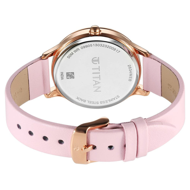 Titan Purple Glam It Up Pink Dial Analog Strap Watch for Women