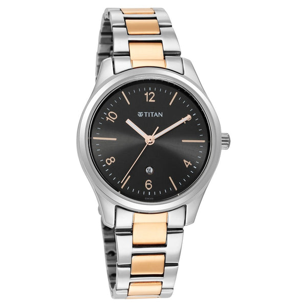 Titan Trendsetters Anthracite Dial Women Watch With Stainless Steel Strap