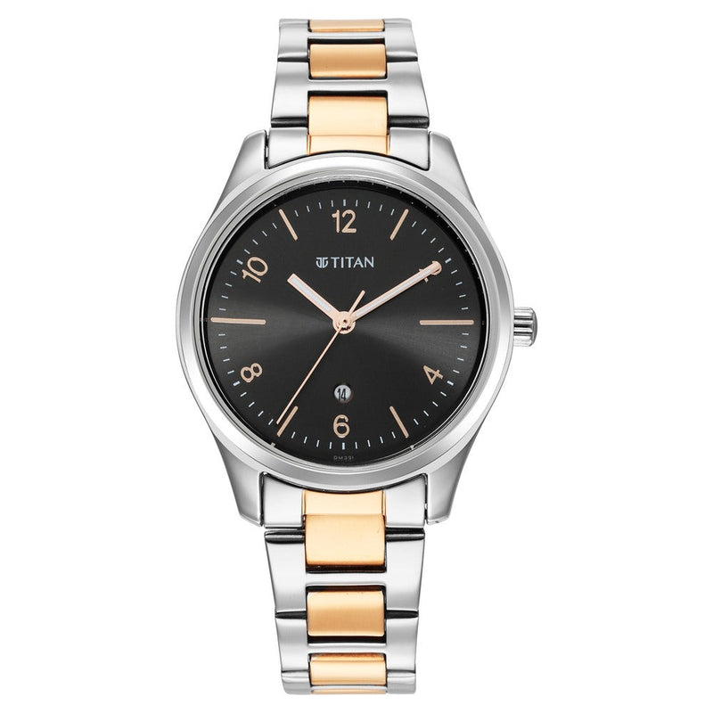 Titan Trendsetters Anthracite Dial Women Watch With Stainless Steel Strap