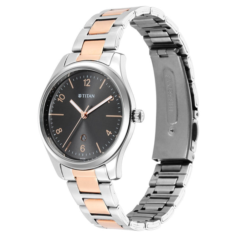 Titan Trendsetters Anthracite Dial Women Watch With Stainless Steel Strap