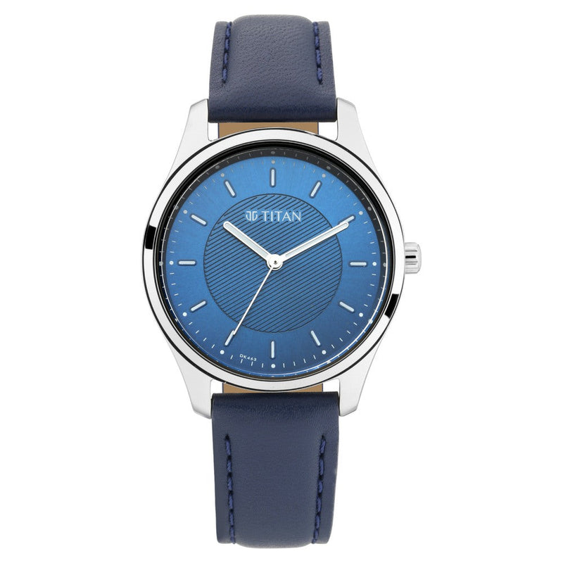 Titan Workwear Blue Dial Women Watch With Leather Strap