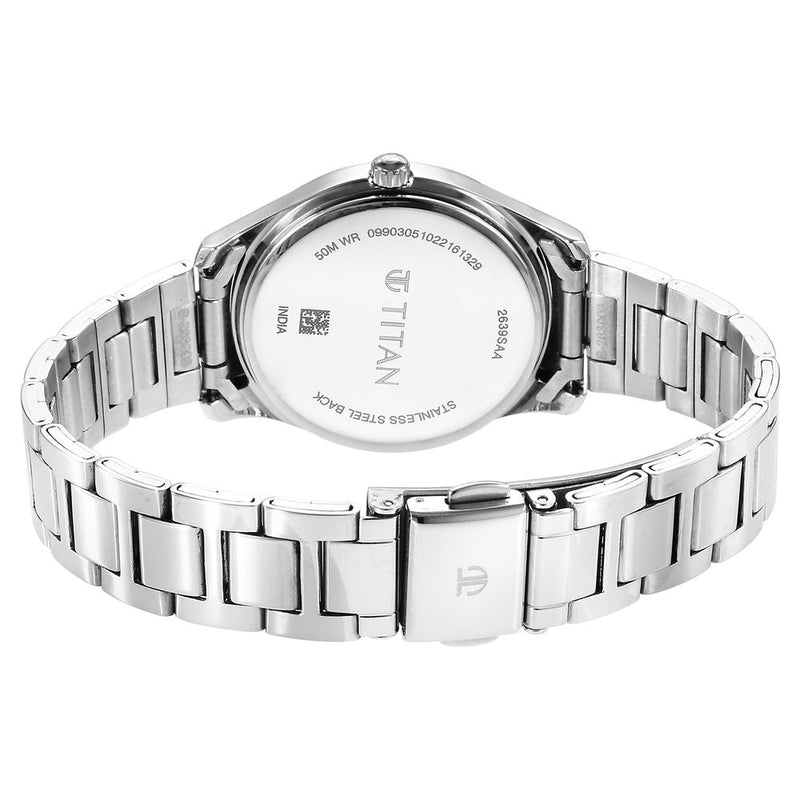 Titan Marhaba Silverwhite Dial Women Watch With Stainless Steel Strap