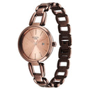 Titan Raga Viva Quartz Analog with Date Rose Gold Dial Brown Metal Strap Watch for Women
