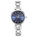 Titan Raga Viva Blue Dial Analog with Date Silver Metal Strap Watch for Women