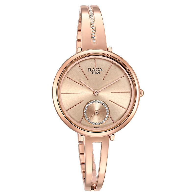 Titan Raga Viva Rose Gold Dial Women Watch With Metal Strap