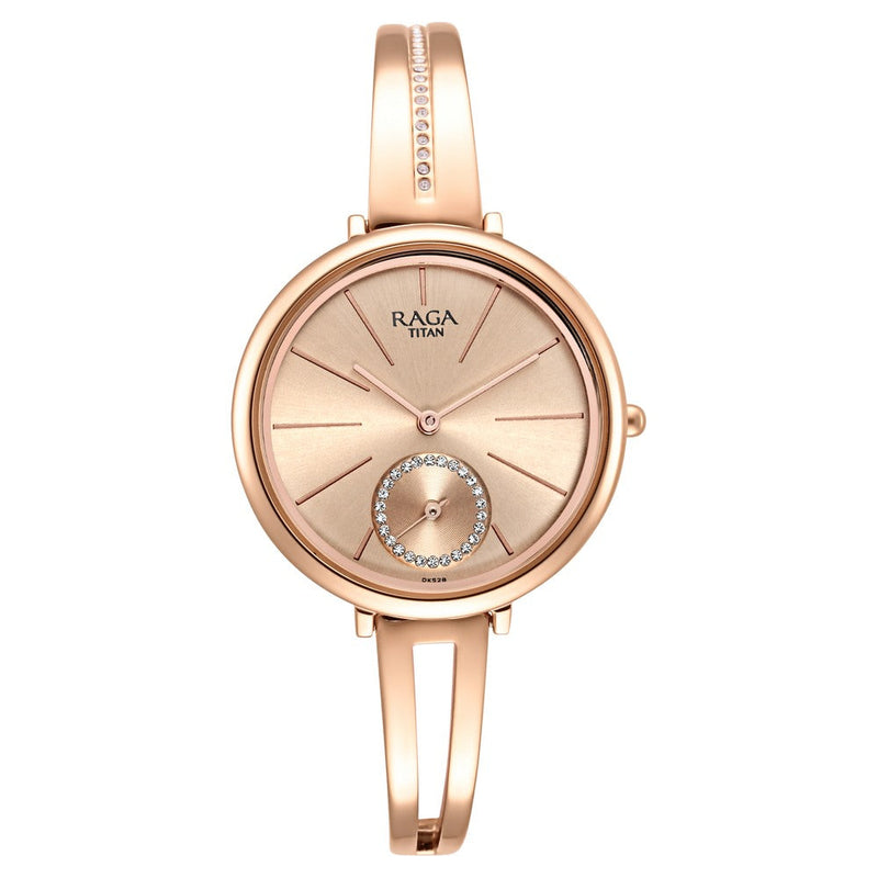 Titan Raga Viva Rose Gold Dial Women Watch With Metal Strap