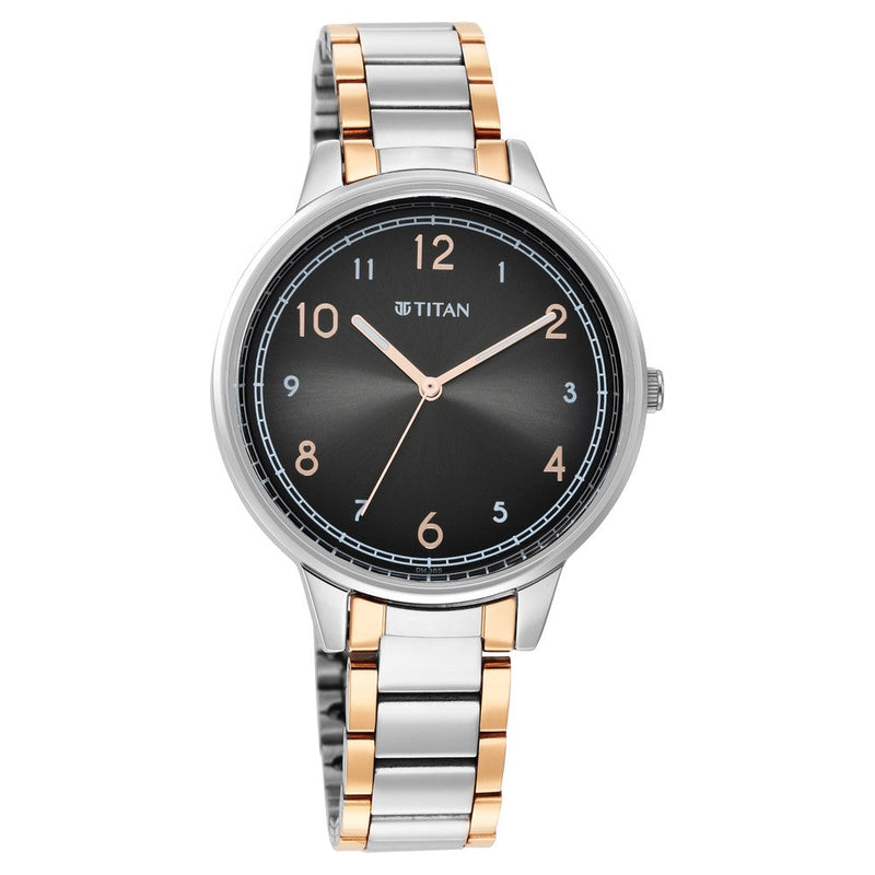 Titan Trendsetters Anthracite Dial Women Watch With Stainless Steel Strap