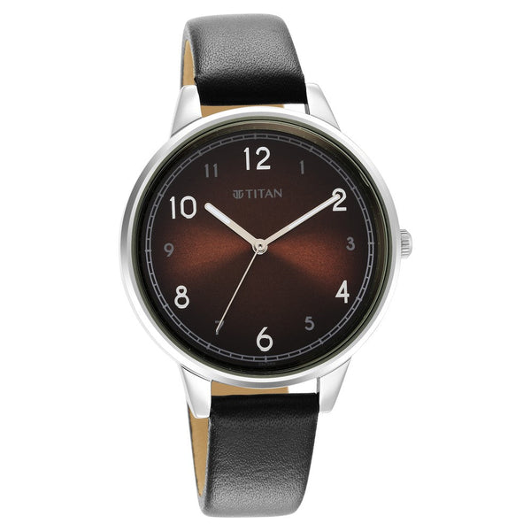 Titan Trendsetters Brown Dial Women Watch With Leather Strap