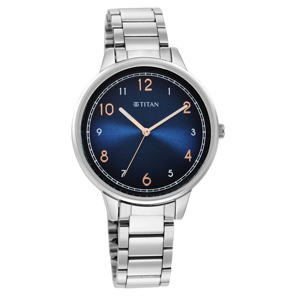 Titan Trendsetters Blue Dial Women Watch With Stainless Steel Strap