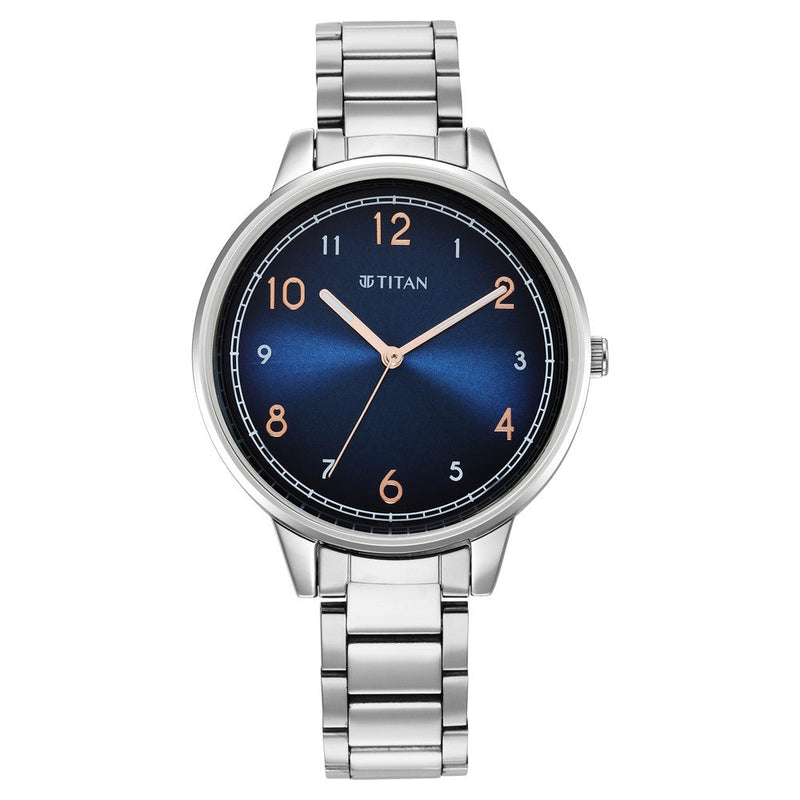 Titan Trendsetters Blue Dial Women Watch With Stainless Steel Strap