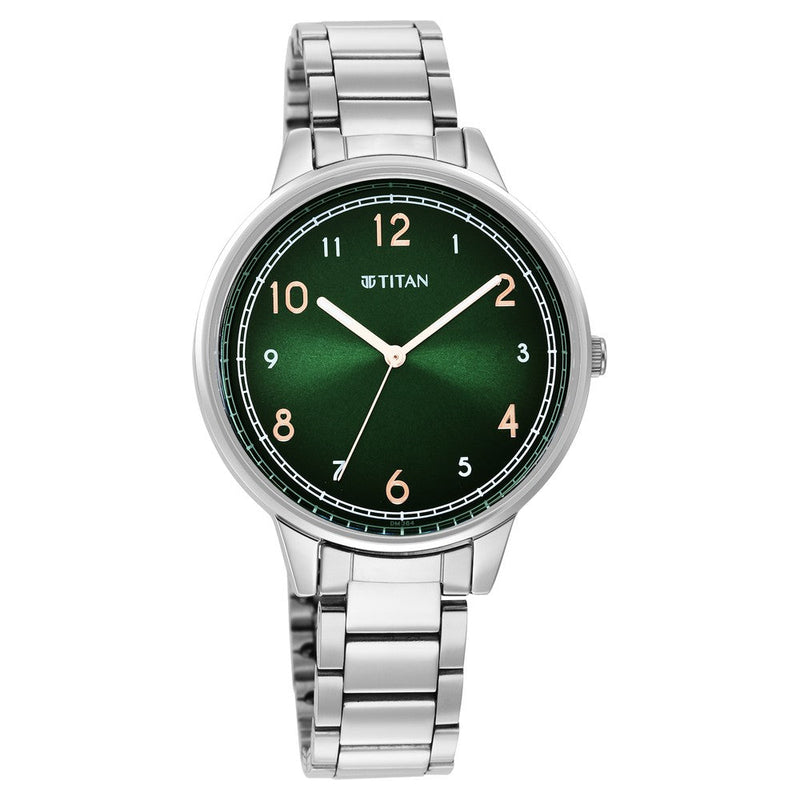 Titan Trendsetters Green Dial Analog Stainless Steel Strap watch for Women