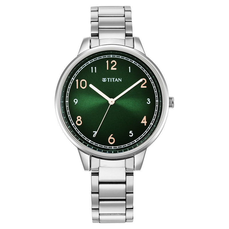 Titan Trendsetters Green Dial Analog Stainless Steel Strap watch for Women