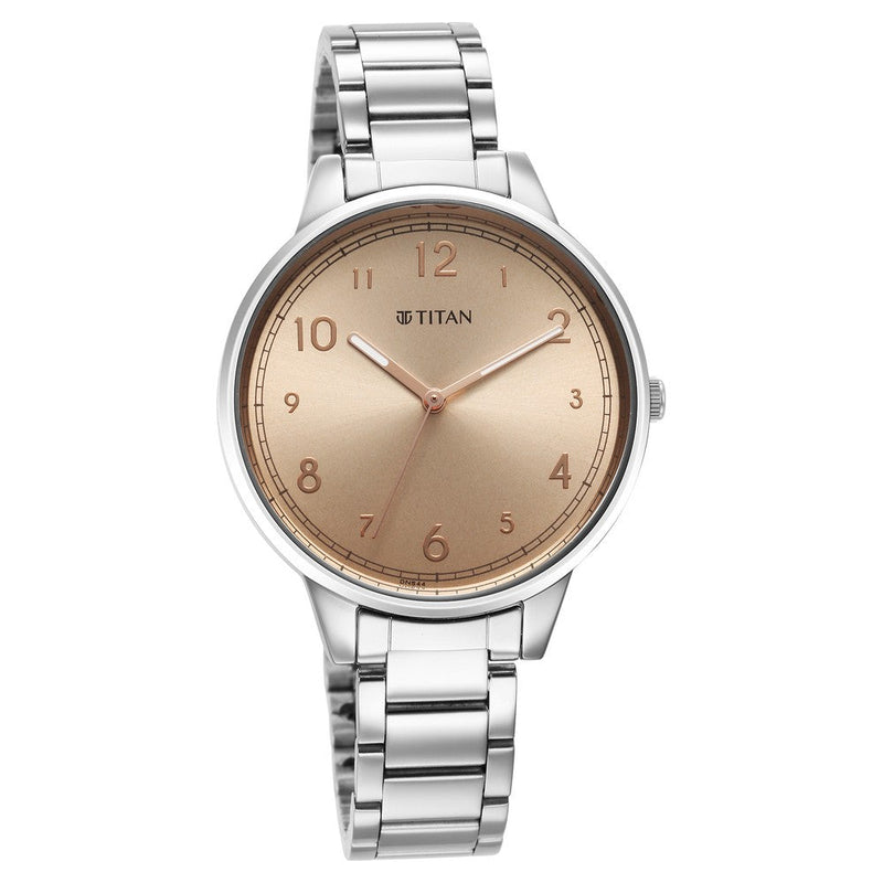 Titan Urban Rose Gold Dial Analog Metal Strap Watch for Women