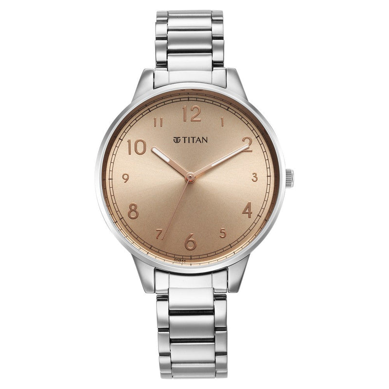 Titan Urban Rose Gold Dial Analog Metal Strap Watch for Women