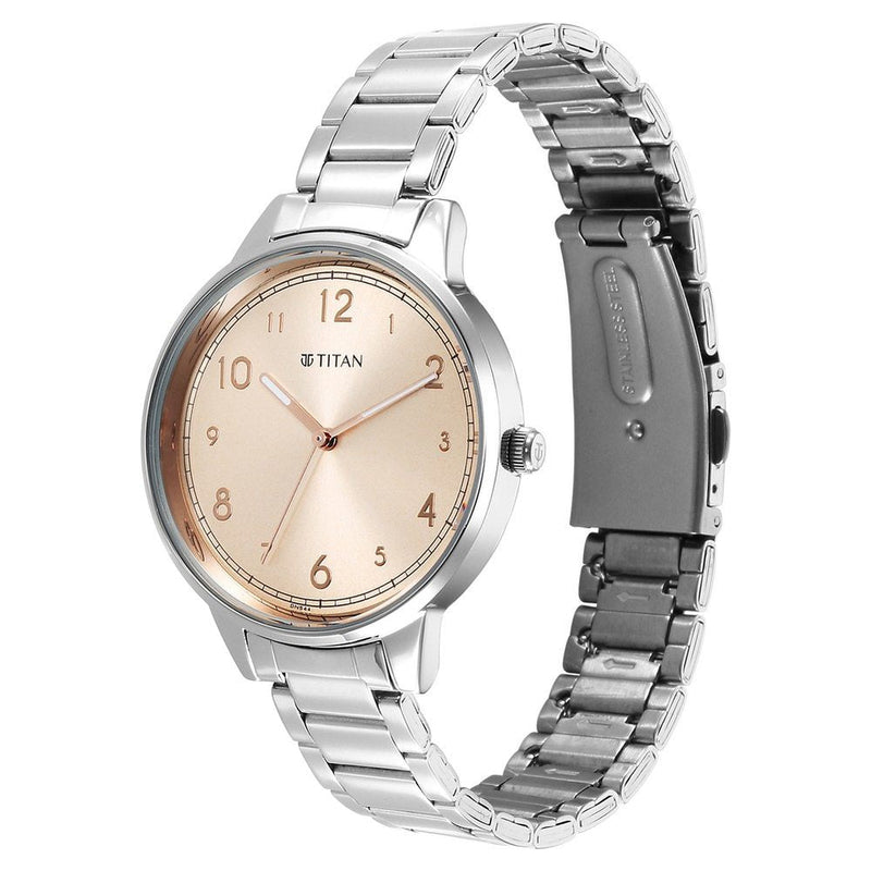 Titan Urban Rose Gold Dial Analog Metal Strap Watch for Women