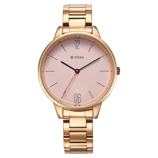 Titan Quartz Analog Rose Gold Dial Watch for Women