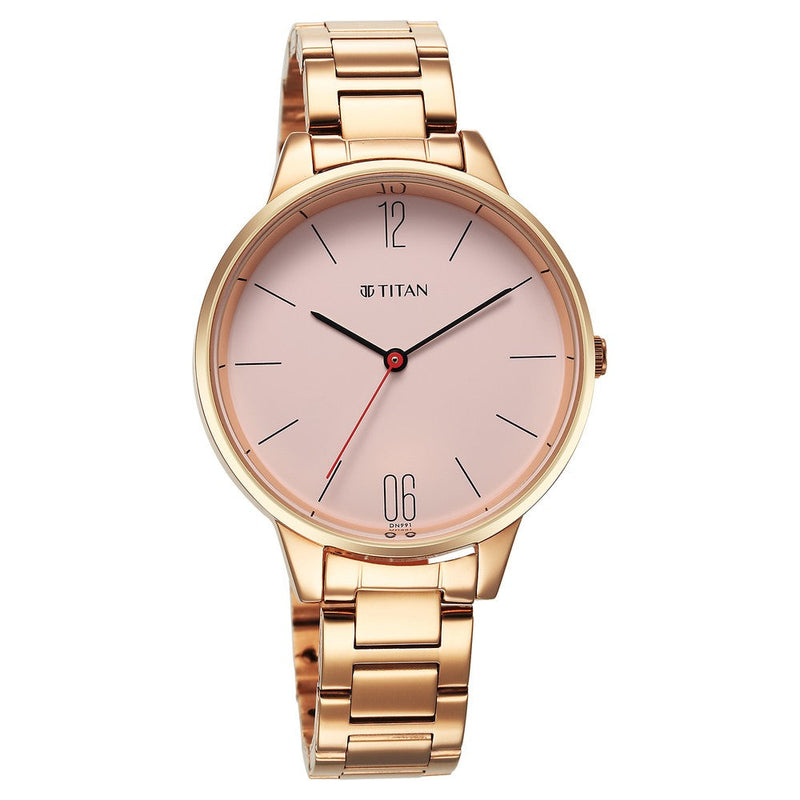 Titan Quartz Analog Rose Gold Dial Watch for Women