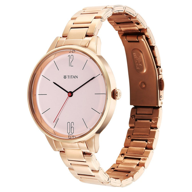 Titan Quartz Analog Rose Gold Dial Watch for Women