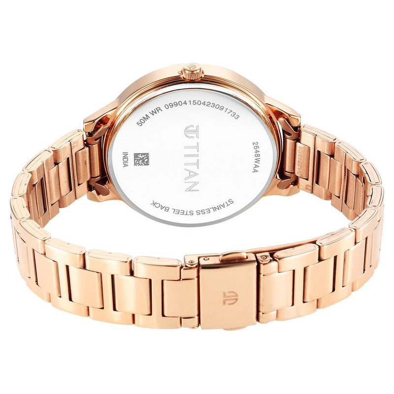 Titan Quartz Analog Rose Gold Dial Watch for Women