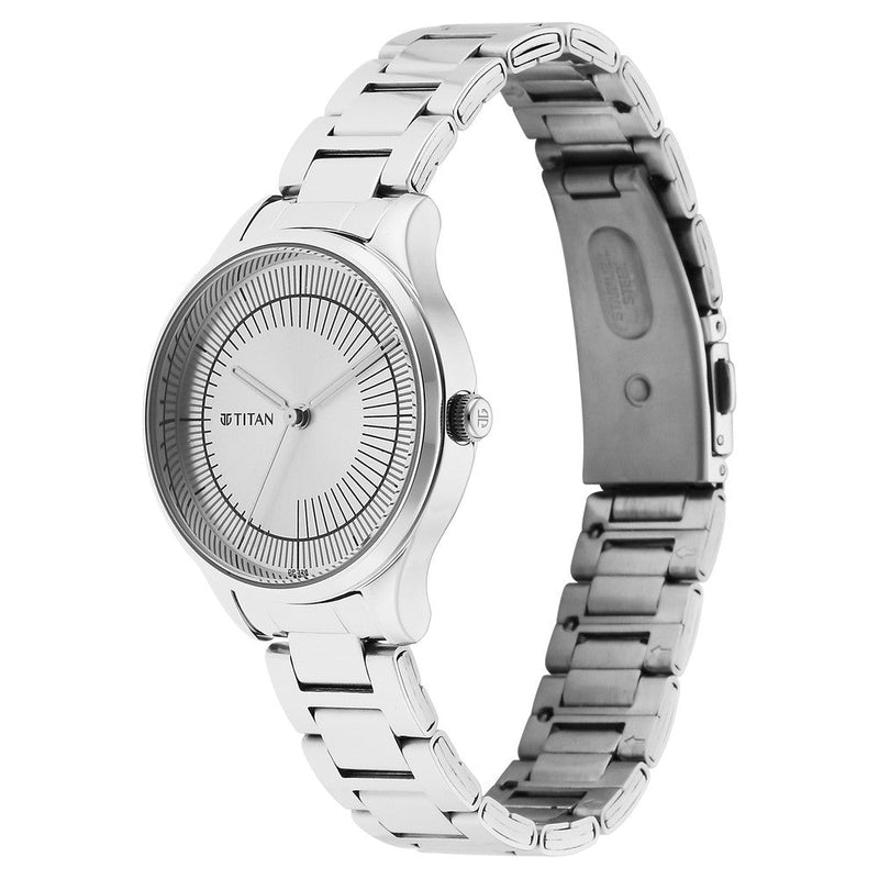 Titan Yin & Yang Silver Dial Analog Stainless steel Strap Watch for Women