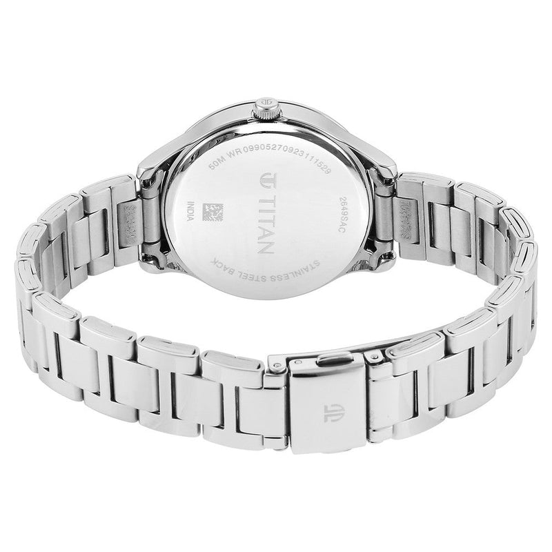 Titan Yin & Yang Silver Dial Analog Stainless steel Strap Watch for Women