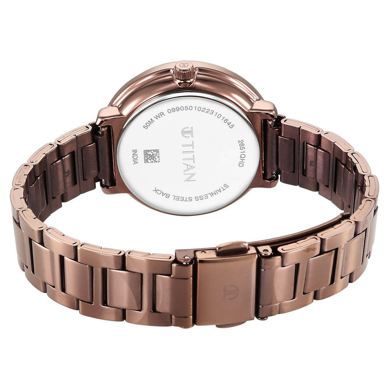 Titan Marhaba Brown Dial Analog Stainless Steel Strap watch for Women