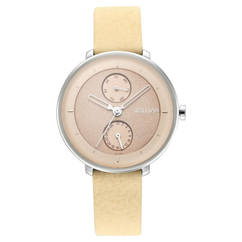 Titan Pastel Dreams Analog Quartz Leather Strap watch for Women