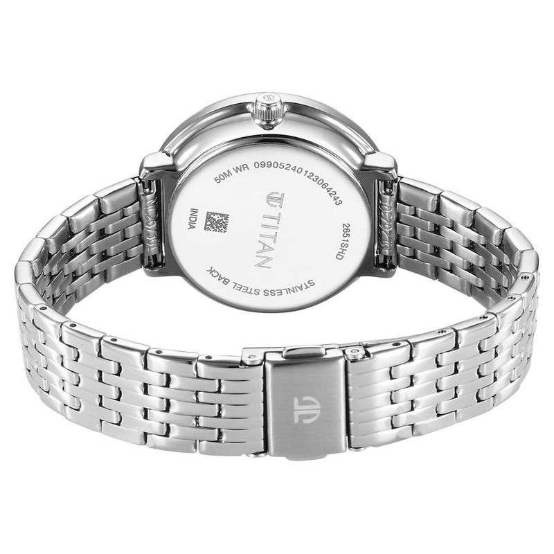 Titan Marhaba Silver white Dial Analog Stainless Steel Strap watch for Women