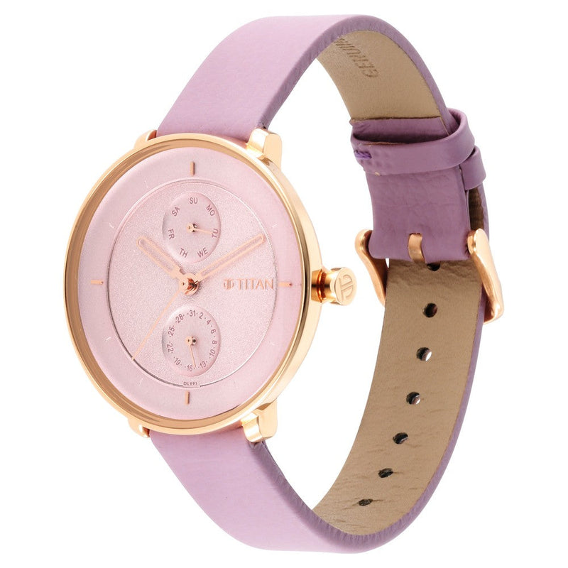 Titan Pastel Dreams Quartz Analog Leather Strap Watch for Women